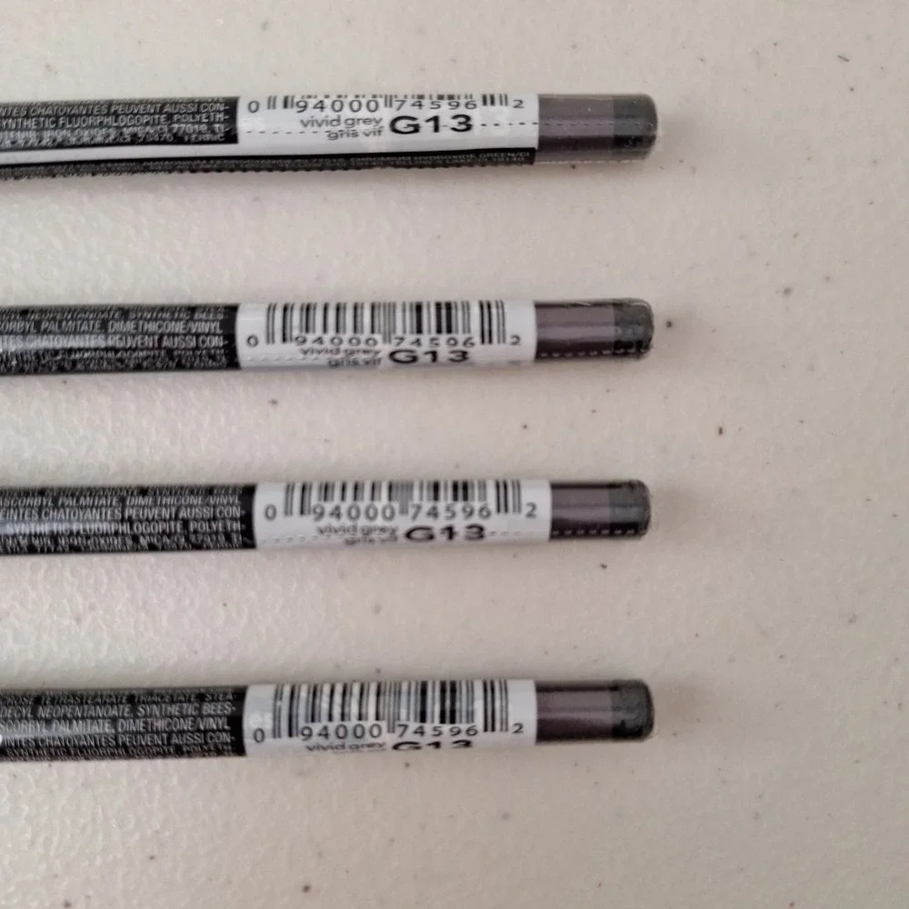 4 Set AVON GLIMMERSTICKS CHROMES EYE LINER - Vivid Grey- G13 -‎ New Sealed